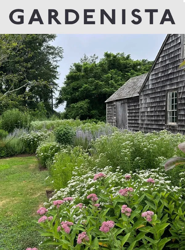 Gardinesta: Home with cedar siding and wildflower garden.